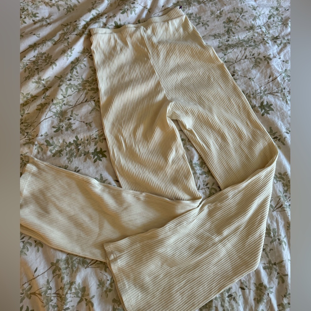 Shein Wide Leg Cream Trouser Pants - Picture 3 of 6